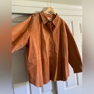 Leather Orange Cognac Western Jacket 2XL Vintage